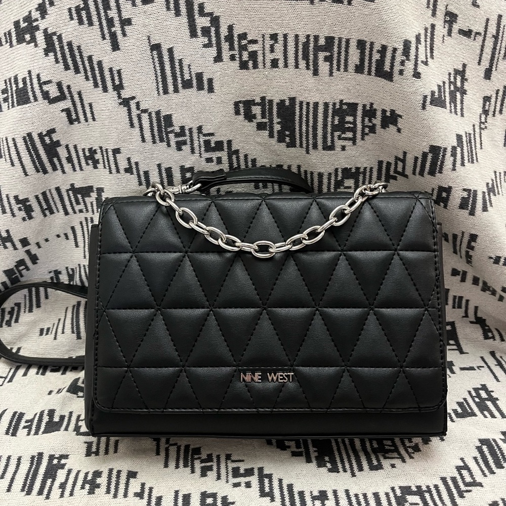 Nine West Black Quilted Crossbody Bag
